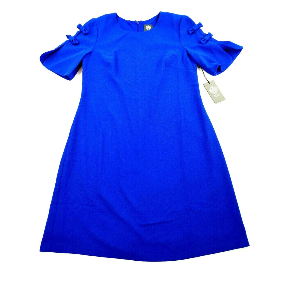 Vince Camuto Royal Blue Bow Sleeve Shift Dress VC8M5647 Size 4